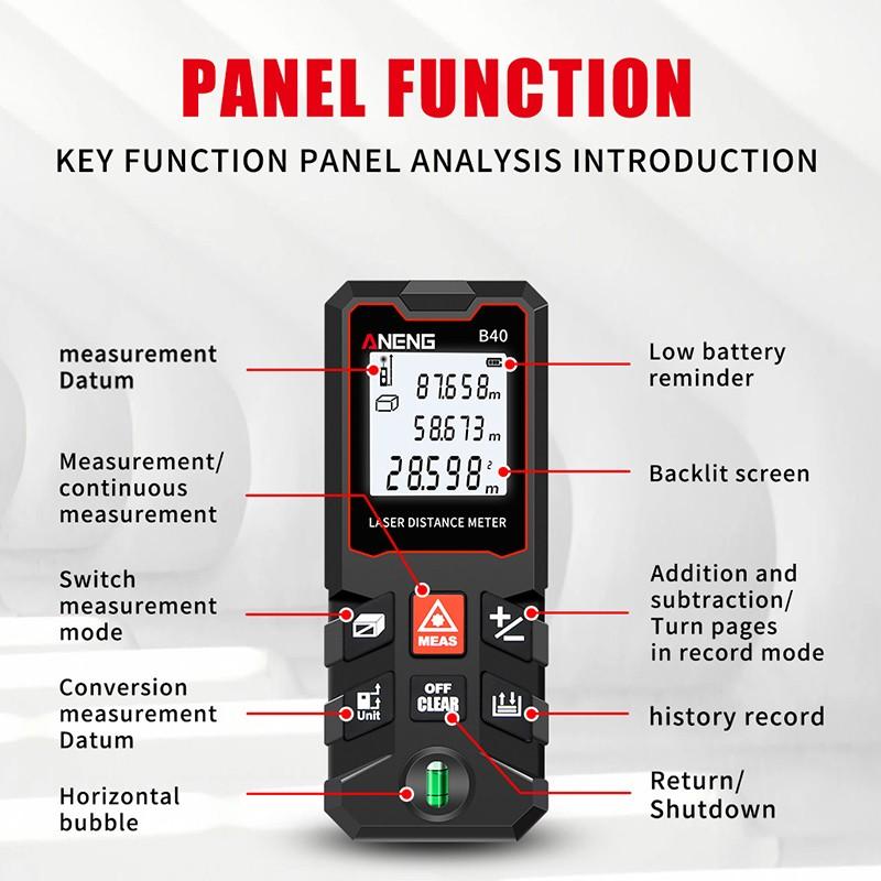 Digital Laser Distance Meter 40M 60M 80M 100M Rangefinder Electronic Measuring Tape Ruler Diastimeter Roulette Tool