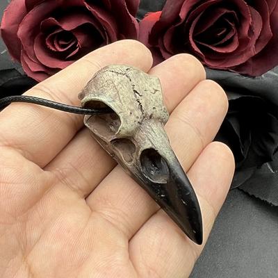 3D готический ворон череп ожерелье смоляная реплика ворон сорока ворон готический подарок на Хэллоуин ворон череп ожерелье