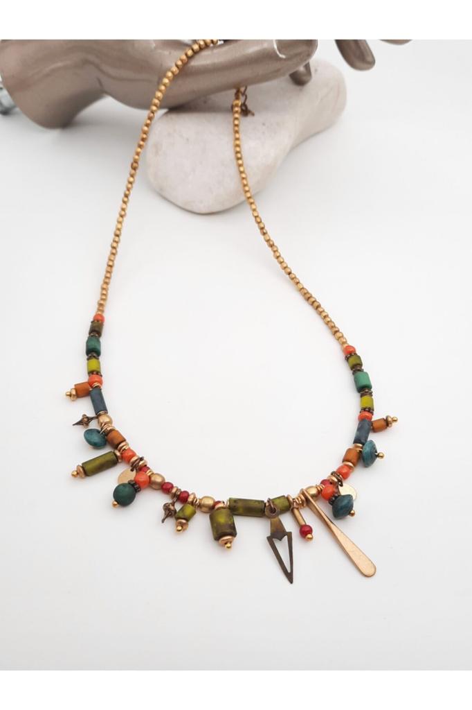 Подарок на день рождения, этническое подлинное хиппи, богемное модное ювелирное ожерелье ручной работы