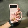 Жесткий защитный чехол для телефона для Samsung Galaxy Z Flip 3 4 5g, противоударный чехол, кожаный силиконовый браслет для собак