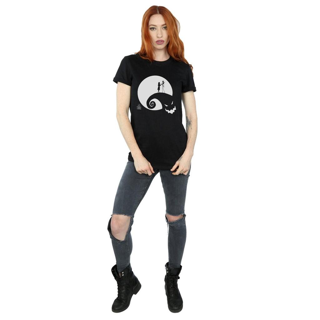 Disney Womens/Ladies Nightmare Before Christmas Moon Oogie Boogie Cotton Boyfriend T-Shirt