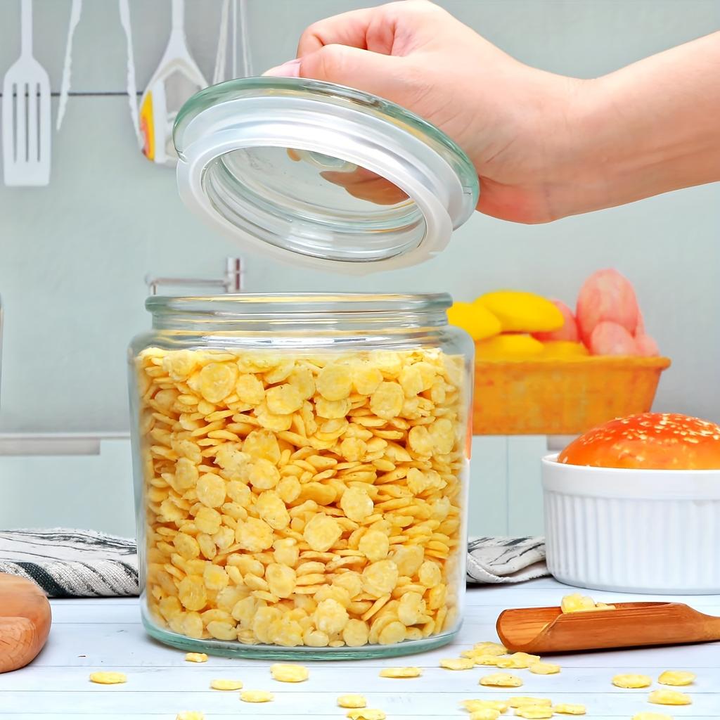 3 шт., герметичный контейнер для хранения и многоразовый прозрачный ящик для хранения продуктов питания с крышкой, портативная стеклянная герметичная банка для зерновых орехов, закусок, печенья и кухни для специй