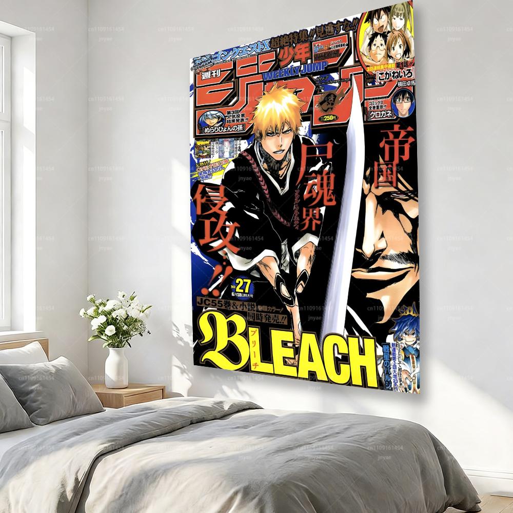 BLEACH Аниме Обложка Weekly Jump Гобелен Плоская Печать Ичиго Куросаки Настенное Украшение Японский Манга Декор для Спальни Подарок Фанату