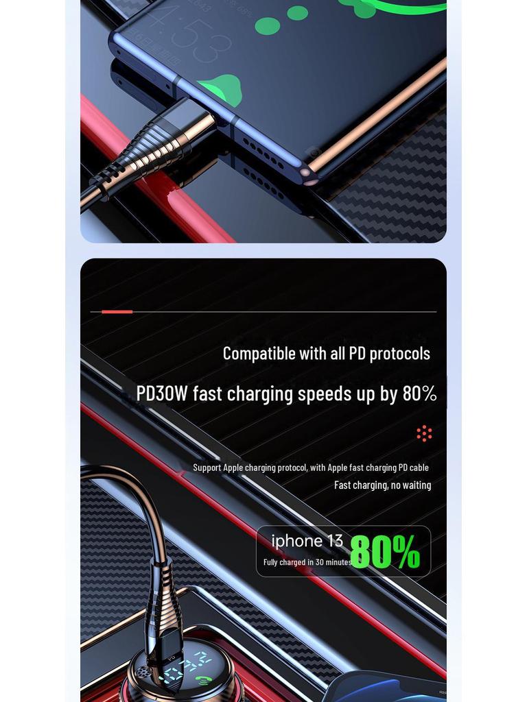 Автомобильный MP3-плеер T23 Bluetooth и FM-передатчик с многофункциональным гнездом прикуривателя