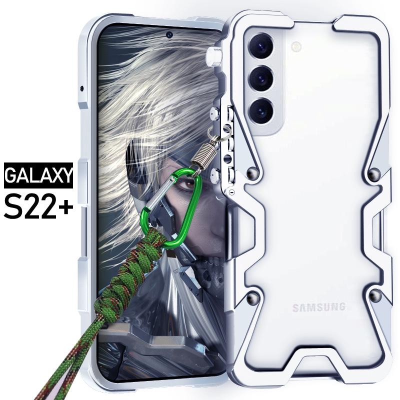 Zimon Armor Metal Aluminum Phone Bumper For Samsung Galaxy S24 S23 S26 S25+ Ultra FE Cover Mechanical Purely Handmade Skull Case