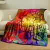 Colorful mosaic of irregular polygons outlined in dark lines. for all seasons blanket lunch break throw gift