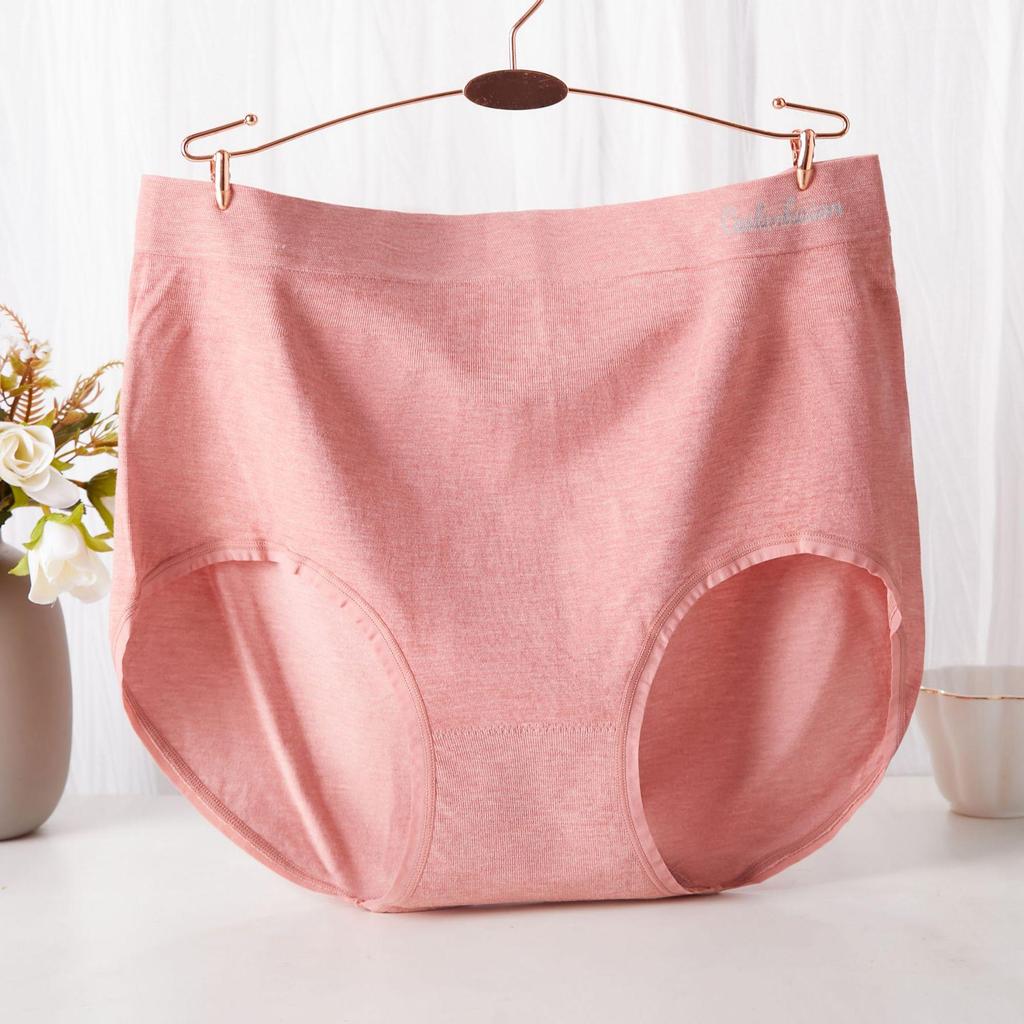 Plus Size Modal Cotton Seamless Mid-High Waist Triangle Panties for Women