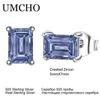2 Pair Tanzanite Stud Earrings Rectangle Triangle 925 Sterling Silver Earring Jewelry Sets