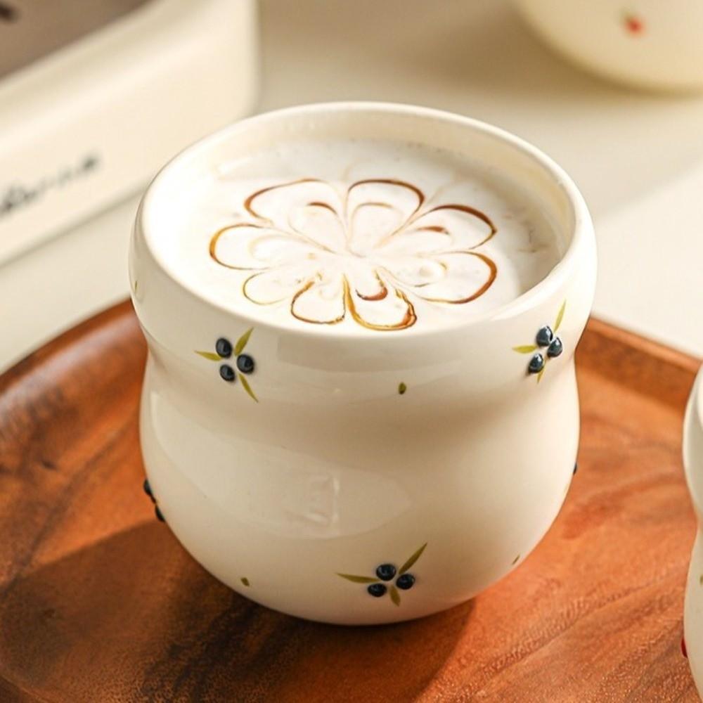 Hand-painted Coffee Cup Embossed Fruit Water Cup Creative Tea Cup  Gift Giving