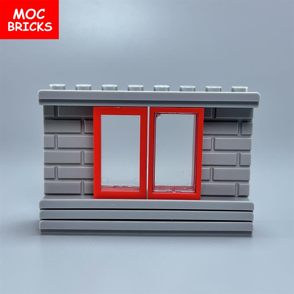Набор MOC Кирпичи Раздвижное Окно 1x2x3 Для Строительных Блоков Совместимый 60593 60602 30586 Собираемые Части Детские Игрушки