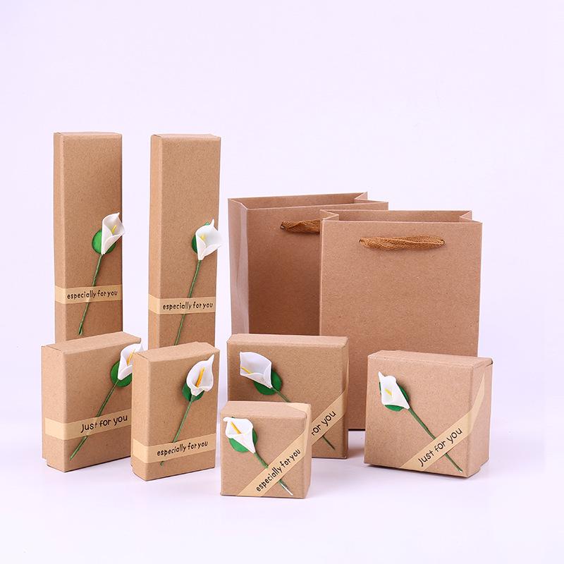 Подарочная коробка для корейских ювелирных изделий высшего качества: Упаковка для кольца, кулона, ожерелья, серег, браслета