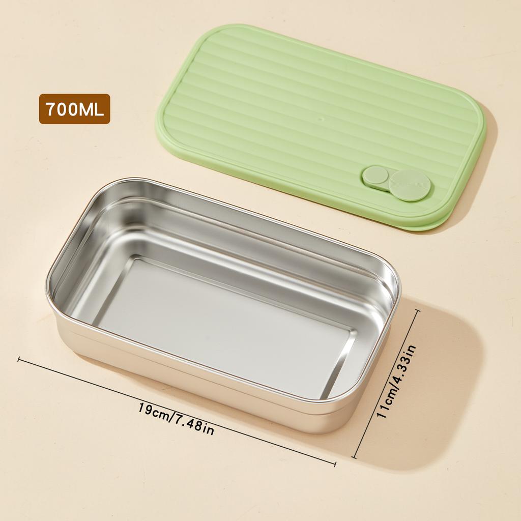 WORTHBUY 304 Stainless Steel Lunch Box With Lid Portable Fruit Salad Food Container Stackable Leak Proof Bento Box For Student