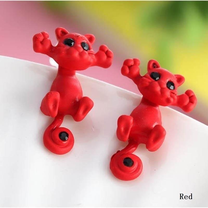 Новая мода милые красочные серьги с котами стерео разделенные серьги с животными пирсинг женские модели подарки