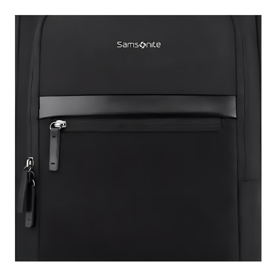 Samsonite Solid Color Logo Lightweight Simple Large Capacity Fabric Backpack Men Backpack Black 664-09127
