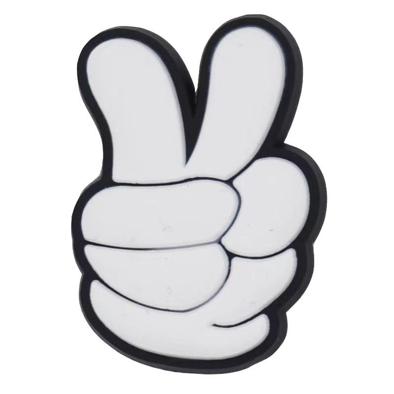 Мода 12 шт. Различные модные жесты ПВХ подвески для обуви DIY булавки забавная ручка форма сандалии верхние аксессуары обувь пряжки украшения