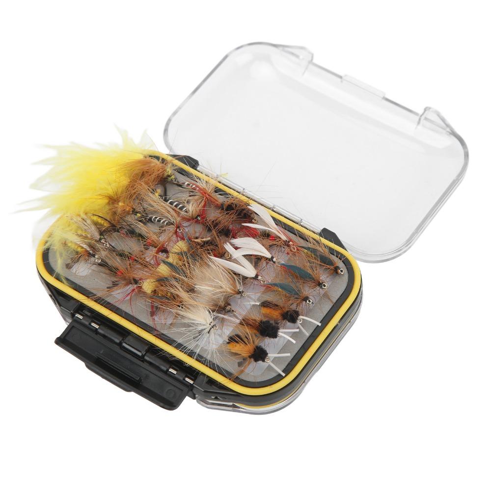 60PCS with High Carbon Steel Hook Fly Fishing Lures Colorful Fly Fishing Tackle  For Trout Bass
