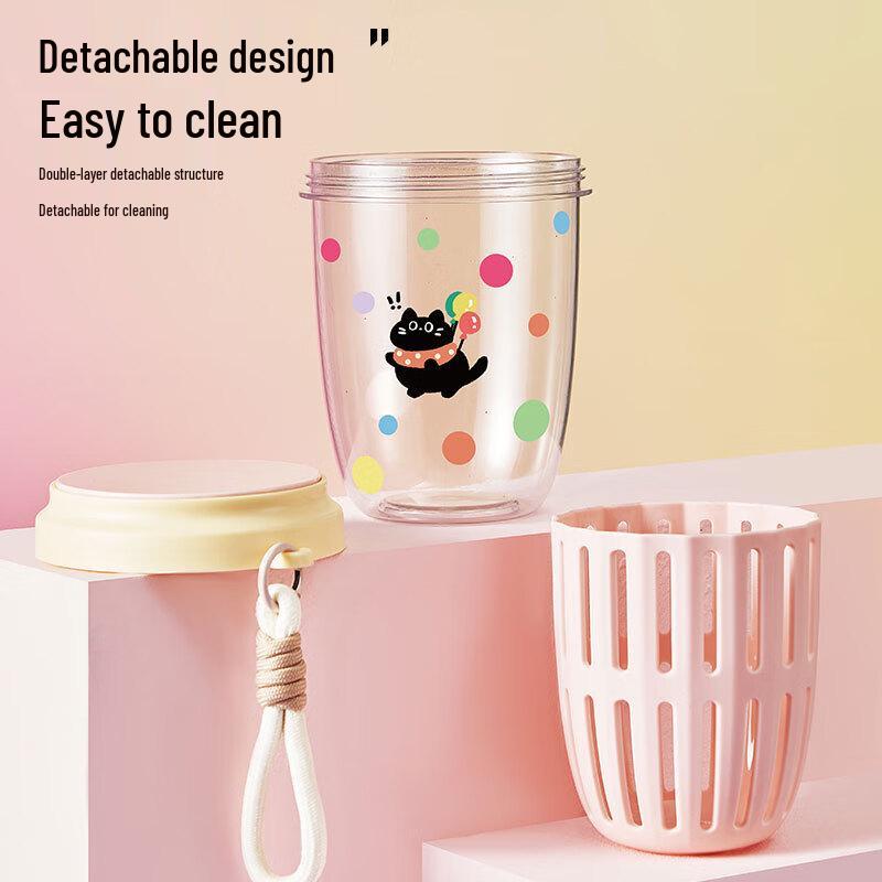 Портативный двухслойный контейнер для фруктов и салата с приборами