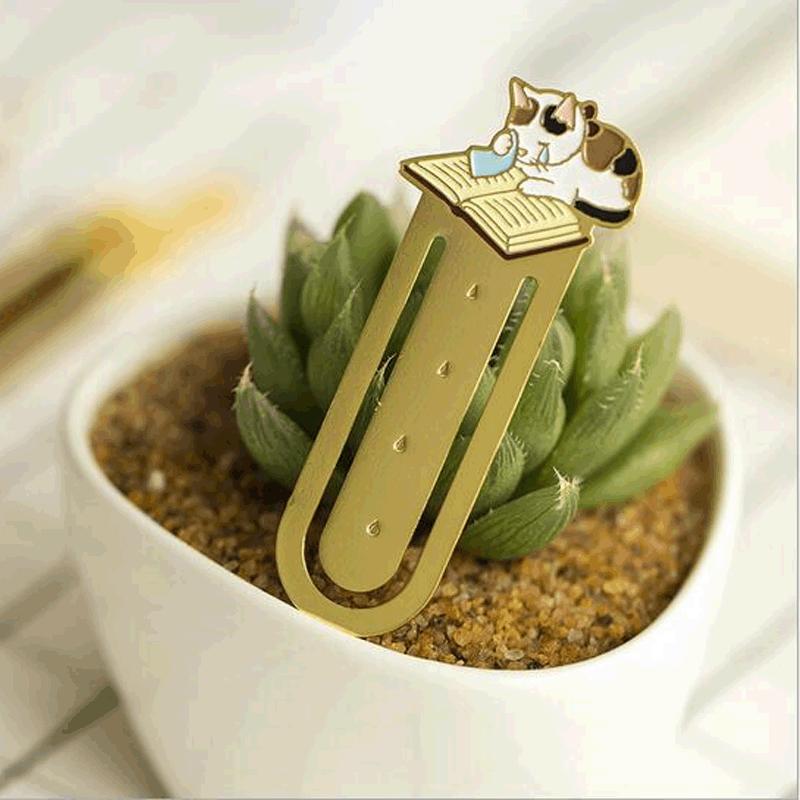 Милые закладки для книг с котами, металлические зажимы для книг, кавайные котята, держатели для страниц в японском стиле, канцелярские принадлежности для чтения, школьные канцелярские принадлежности