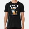 Funny Skate Cat Skateboard Design T-Shirt S-5XL Best T-Shirt