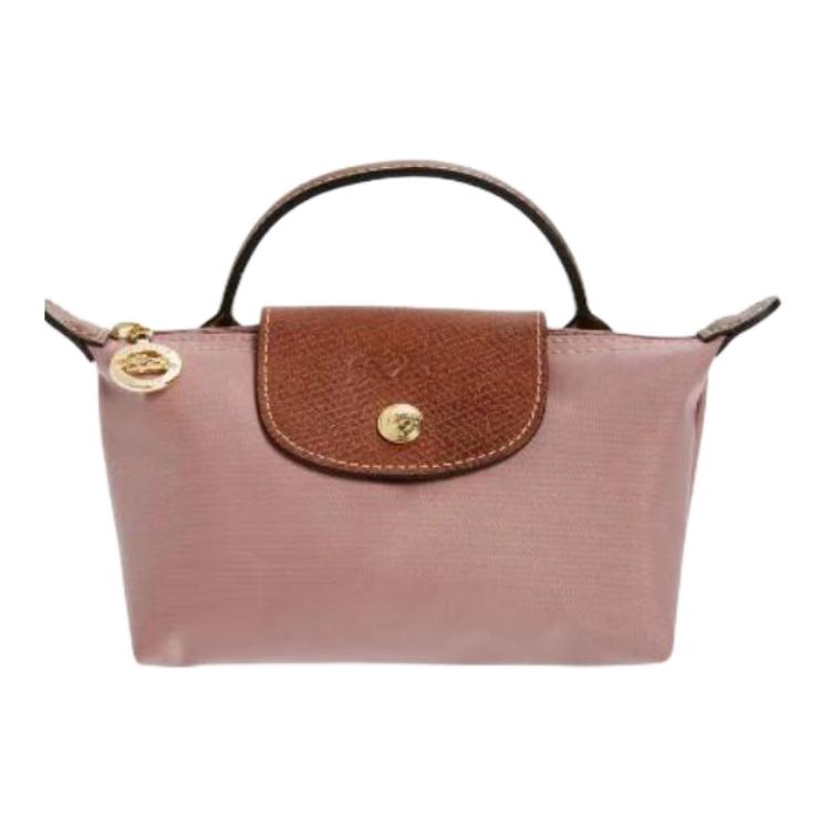 Longchamp Мини-сумка Le Pliage Dumpling с металлической молнией и застежкой-кнопкой Женские сумки Лотосово-розовый 34175089P13