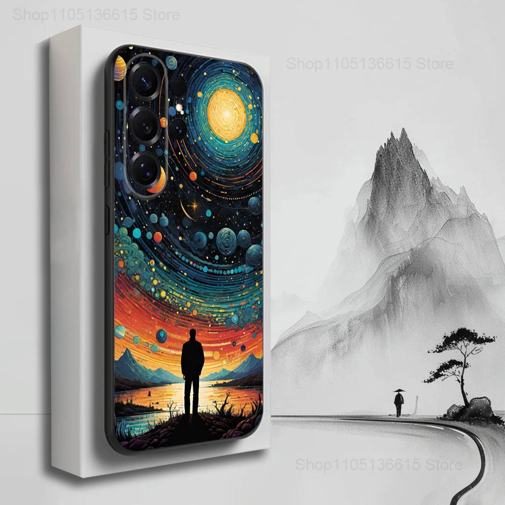 Sky Tree Art Starry Case For Samsung S10,Plus,S9,Ultra,S24,S21,S20,S23,FE,S22,S25,Lite,Soft Silicone Black