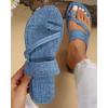 Fashion Going Out Denim Toe Post Sandals Lady Summer Women Casual Flats Strap Flats Shoes Beach Wear Slingback Sandals Slippers