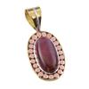 Natural Mookaite Gemstone 925 Solid Sterling Silver Two Tone Pendant 1.50" C3O62