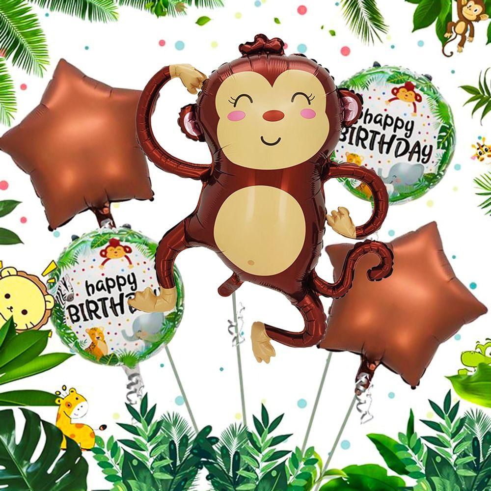 Лесные воздушные шары из алюминиевой пленки, надувные шары на тему джунглей, большие шары в виде животных, детские