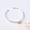 RUI RUI YU Romantic Cherry Blossoms Bracelet Silver Plating Metal Charm Bangle Fashion Jewelry for Women Party Wedding Accessories Gift