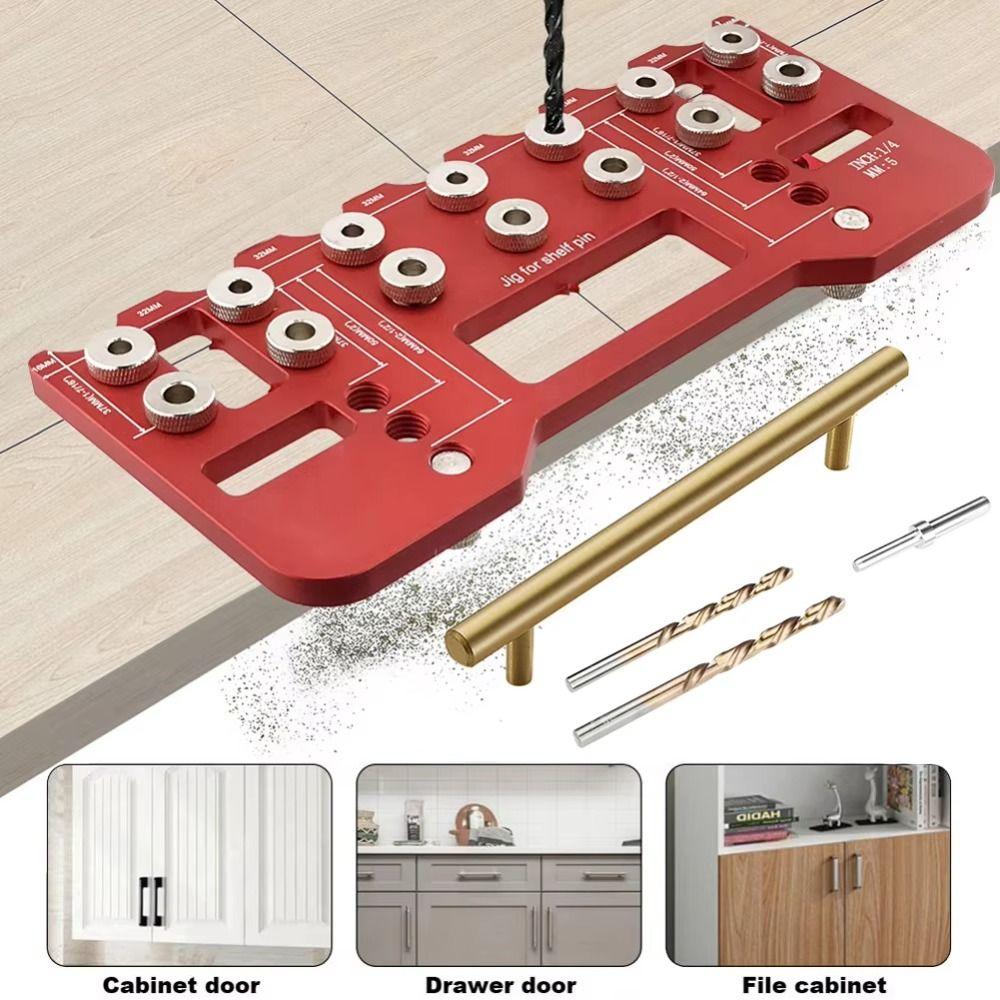Aluminum Zinc Zinc Alloy Straight Hole Drilling Template Precision Shelf Pin Drilling Guide Jig  Furniture