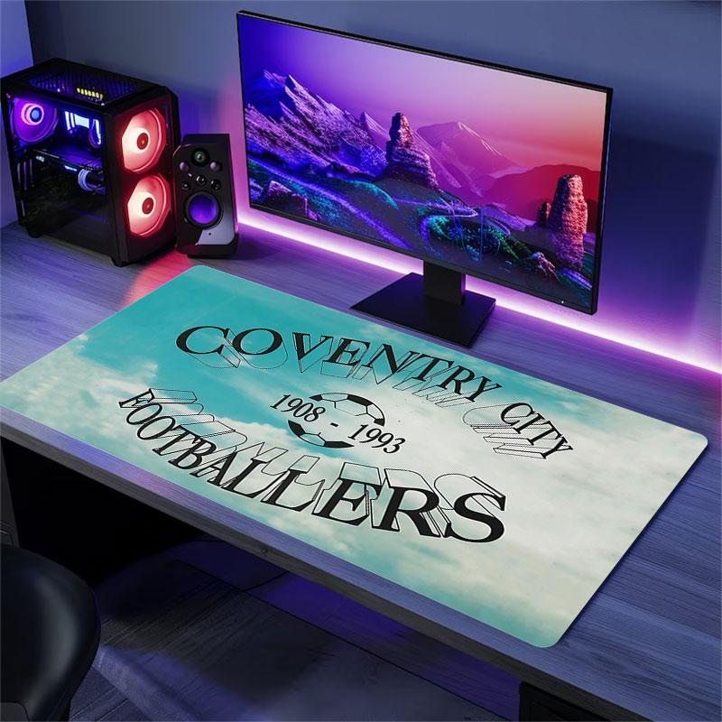 Coventry City logo Mouse Pad, Large Gaming Desk Mat, Non-slip XXL Mousepad for Laptop & Tablet, Mini PC Playmat with Stitched Edges