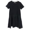 SEE BY CHLOE Short Sleeve Docking One Piece S Black Scalloped Hem Women Used