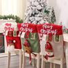 3D Christmas Chair Back Covers, Santa Claus Snowman Reindeer Xmas Dinner Chair Covers for Dining Room Holiday Party Decor