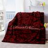 Rose Personalized Name Blanket Throw Personalized Blanket Warmthful Decor Throw For Couch Office Chair Livingroom Nap All-Season Use