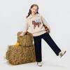 MQD Girls' Collegiate Style Pony Embroidered Knit Polo Sweater
