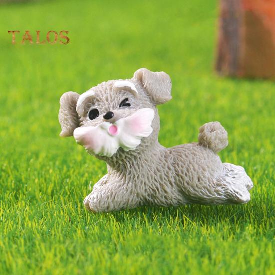 4 шт. миниатюрные фигурки щенков, украшение в виде мини-шнауцера, украшение на приборную панель автомобиля, статуя собаки из смолы для сада фей, бонсай, офисный стол