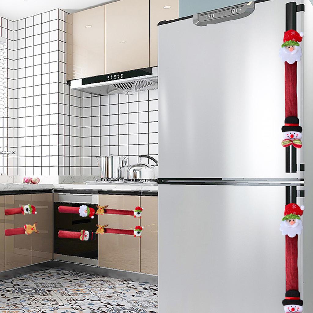 New Christmas Decoration Items: Creative and Cute Home Refrigerator Handles, Gloves, Microwave Oven Covers