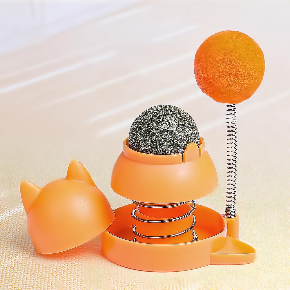 Natural Catnip Cat Rotatable Catnip Spring Ball Toys Clean Mouth Promote Digestion Pet Cat Toys