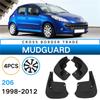 Car Mudflaps for Peugeot 206 1998-2012 Mudguards Fender Flap Splash Guards Cover Mud Car Wheel