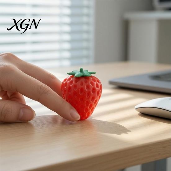 Office Desk Toy Strawberry Grape Stress Relief Toy, Realistic Fruit Squeeze Sensory Shaped Fidget Anxiety Relieving for Kids Adults