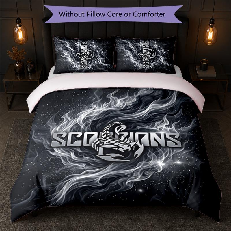 Scorpions Print 3Pcs Bedding Set Duvet Cover With Two Pillowcases Soft Bed Linen For Household Bedroom