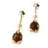 [L1762] - Brown Gold Plated 'Flora' Earrings