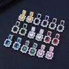 New Year'S Square Color Treasure Zircon Earrings Light Luxury Premium Winter Chinese New Year Earrings
