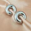 Wide C-shaped Ear Cuff Earrings, No Piercing, Gold & Silver, Smooth Finish,