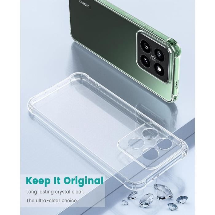 Защитный чехол - Xiaomi - 14 Pro - Силикон - Прозрачный - Усиленный противоударный