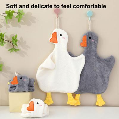 2 шт. Полотенце для рук Goose, двухстороннее полотенце из кораллового бархата, впитывающее, утолщенное, многоразовое, для уборки и сушки кухни, ванной комнаты
