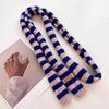 Вязаный длинный чокер, полосатый шарф для женщин, стиль Харадзюку, для джинсов или платьев