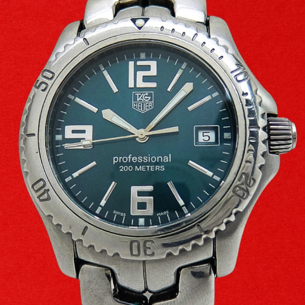 Tag Heuer Профессиональный 200 Ref. WT1119.BA0551 Нержавеющая сталь Зеленый циферблат Браслет S-Link Кварцевые Ограниченная серия 1000 шт. Б/у