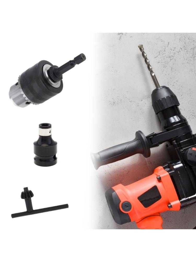 3/8inch Drill Chuck Adapter Chuck Drill with 1/4 Inch Quick Change Shank 1/2-Inch Adapter Impact Guns Drill Bit Adapter