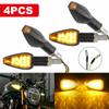 POSSBAY New 2Pairs 14LED Plastic Motorcycle Turn Signal LED Lights Smoke Shell Yellow Lamp